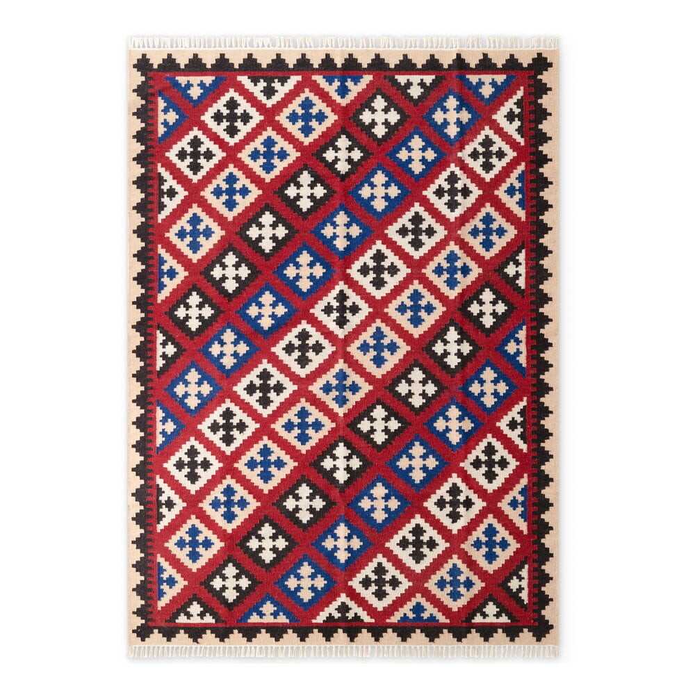 Červený oboustranný ručně tkaný vlněný koberec 200x290 cm Kamal Rami – Nouristan