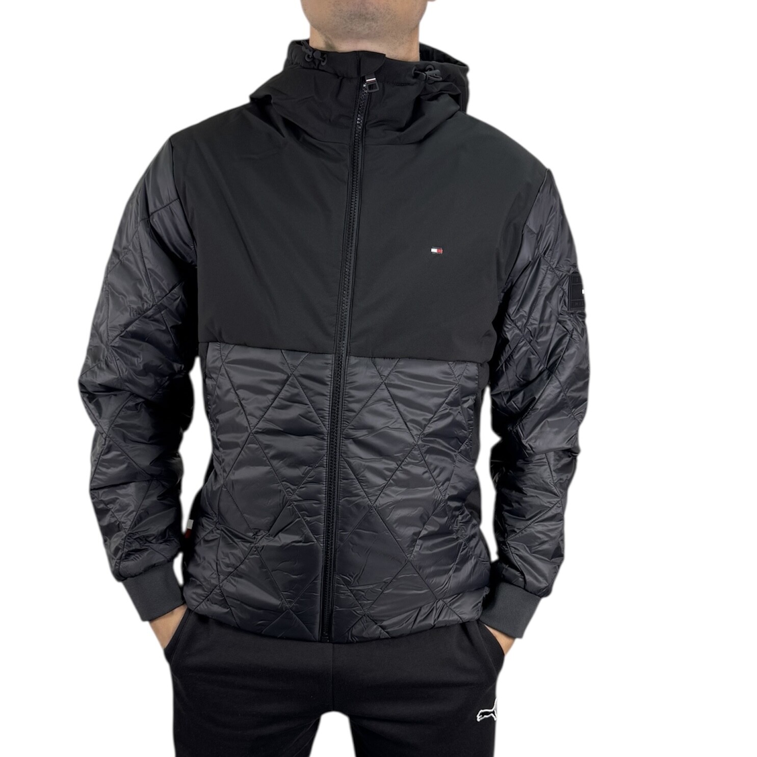 TOMMY HILFIGER CL MIX HOODED JACKET Pánská bunda XXL MW0MW34955BDS