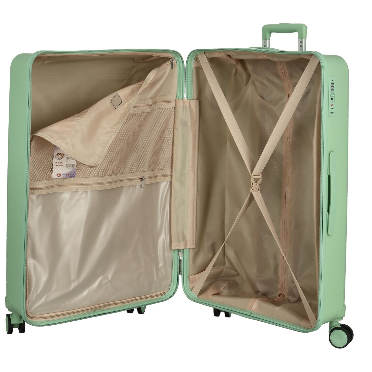 Cestovní plastový kufr Lamar velikost L, světle zelený