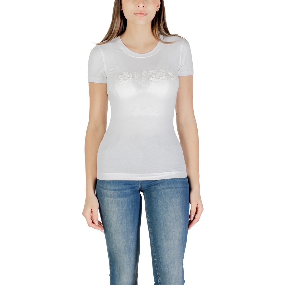 Guess  CN SS LOGO SEGQUINS W5GI17 J1314  Bílá