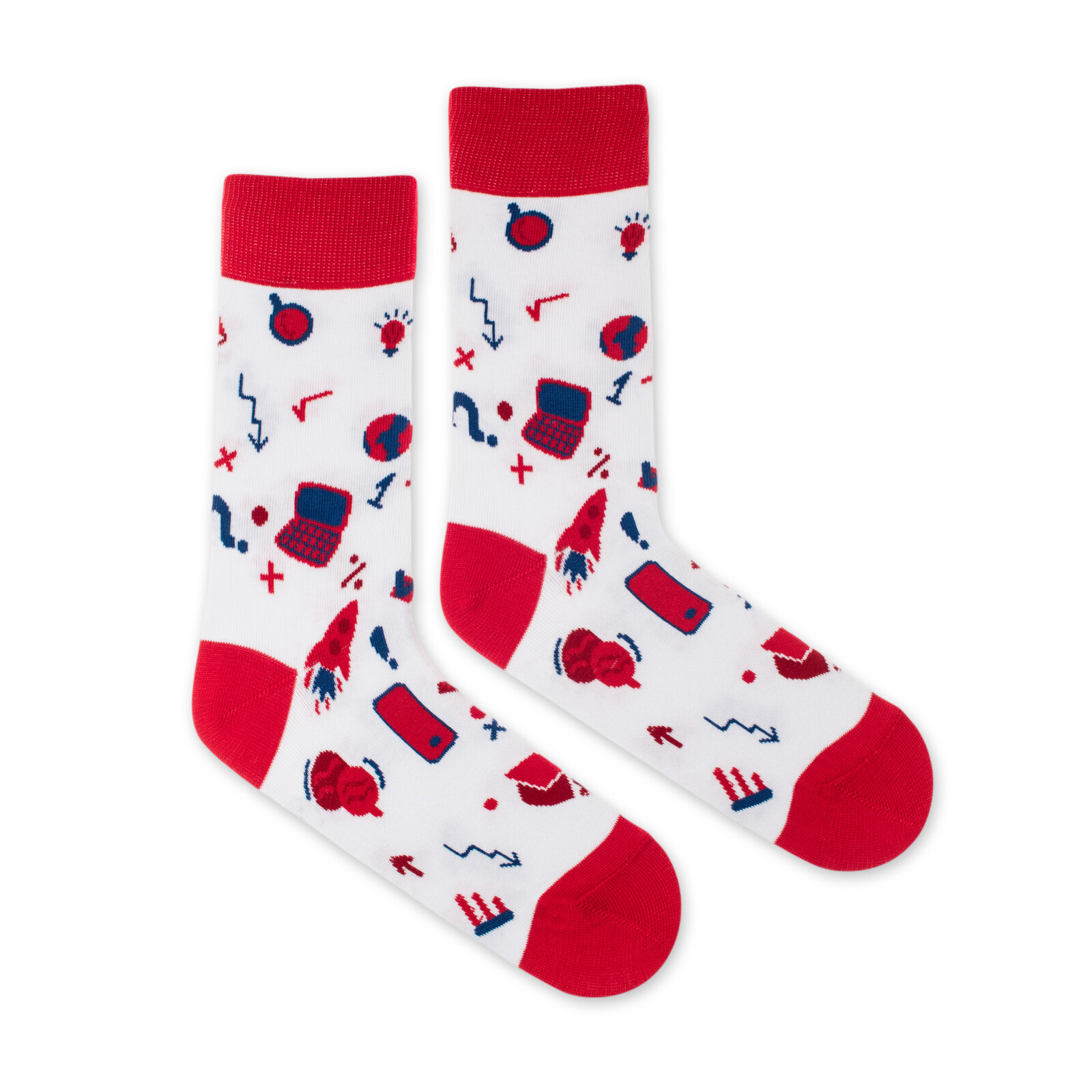 Ponožky Zaúčtuj To! bíločervené