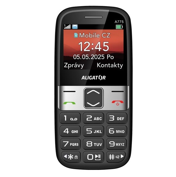 Aligator A775 Senior černá + stolní nabíječka