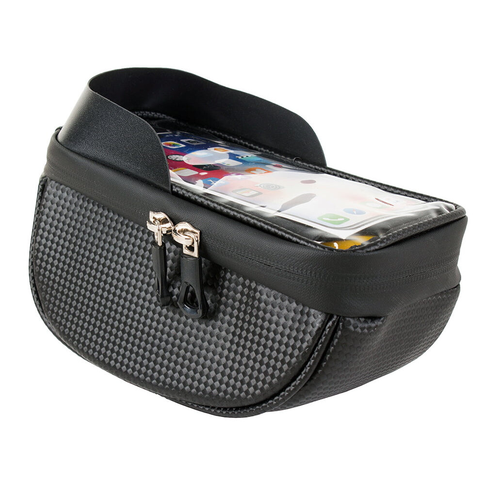 Cyklobrašna na řídítka s pouzdrem na telefon - černá