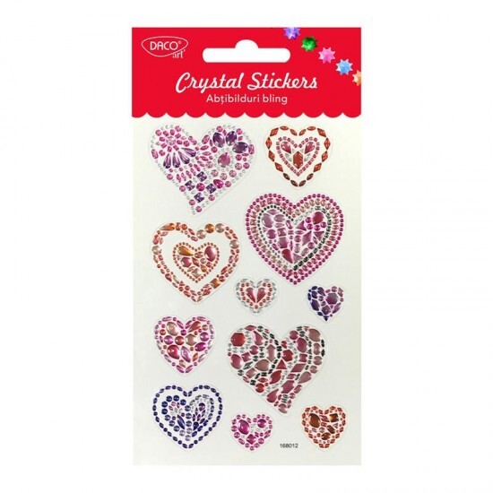 DACO Samolepky CRYSTAL - Srdíčka - 33300-AB121