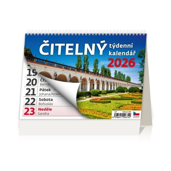 Helma 365 Stolní kalendář 2026 - Čitelný týdenní kalendář - S27-26 - Helma 365   10