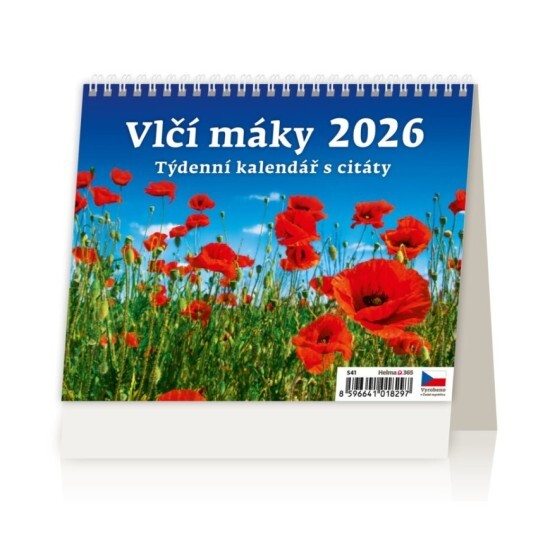 Helma 365 Stolní kalendář 2026 - Vlčí máky - S41-26 - Helma 365   10