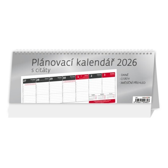 Helma 365 Stolní kalendář 2026 - Plánovací kalendář s citáty - S67-26 - Helma 365 Pracovní Pracovní 10