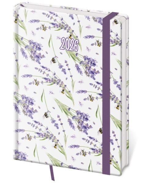 Helma 365 Denní diář A5 Vario s gumičkou - Lavender - DV422-12-26
