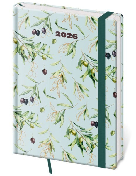 Helma 365 Denní diář A5 Vario s gumičkou - Olive - DV422-15-26