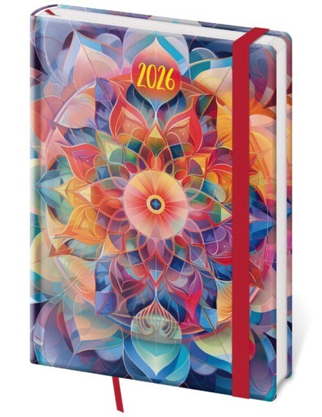 Helma 365 Denní diář A5 Vario s gumičkou - Kaleidoscope - DV422-16-26