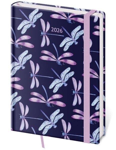 Helma 365 Týdenní diář A5 Vario s gumičkou - Dragonfly - DV423-22-26