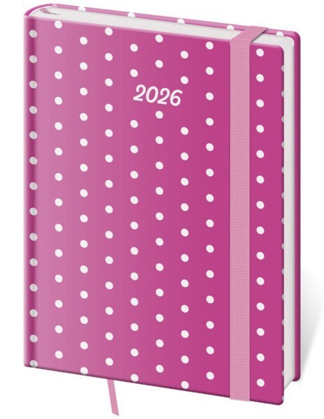 Helma 365 Denní diář B6 Vario s gumičkou - Pink - DV432-23-26
