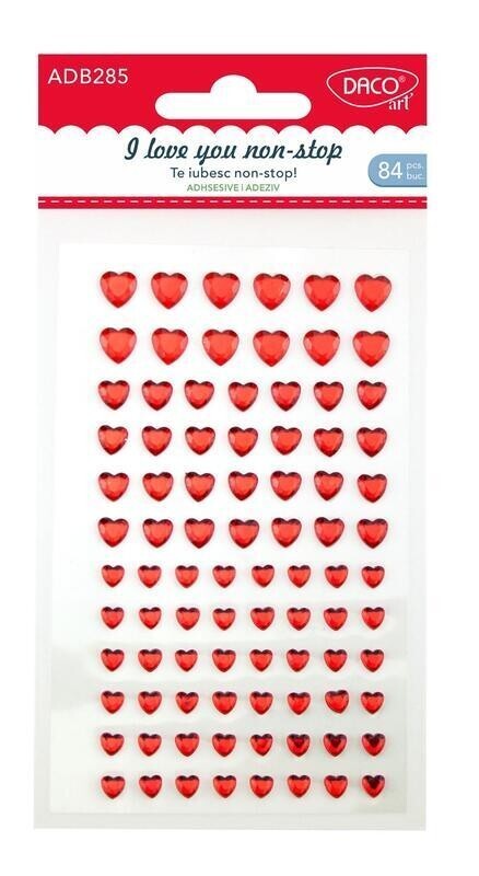 DACO Samolepící srdíčka - 84 ks - 33100-285