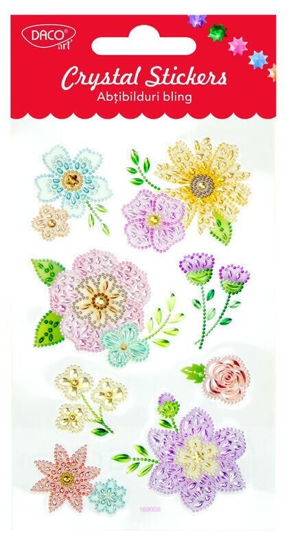 DACO Samolepky CRYSTAL - Květiny - 33300-AB129