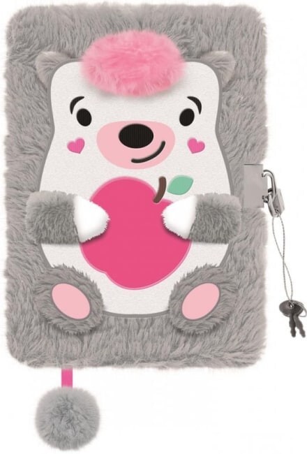 St.Majewski Plyšový zápisník se zámkem - Ježek - M/68982