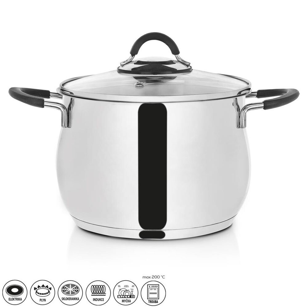 Hrnec nerez DALIE 4,8 l skleněná poklice - ORION