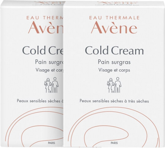 Avène Sada tuhých mýdel na obličej a tělo pro suchou citlivou pokožku Cold Cream 2 x 100 g