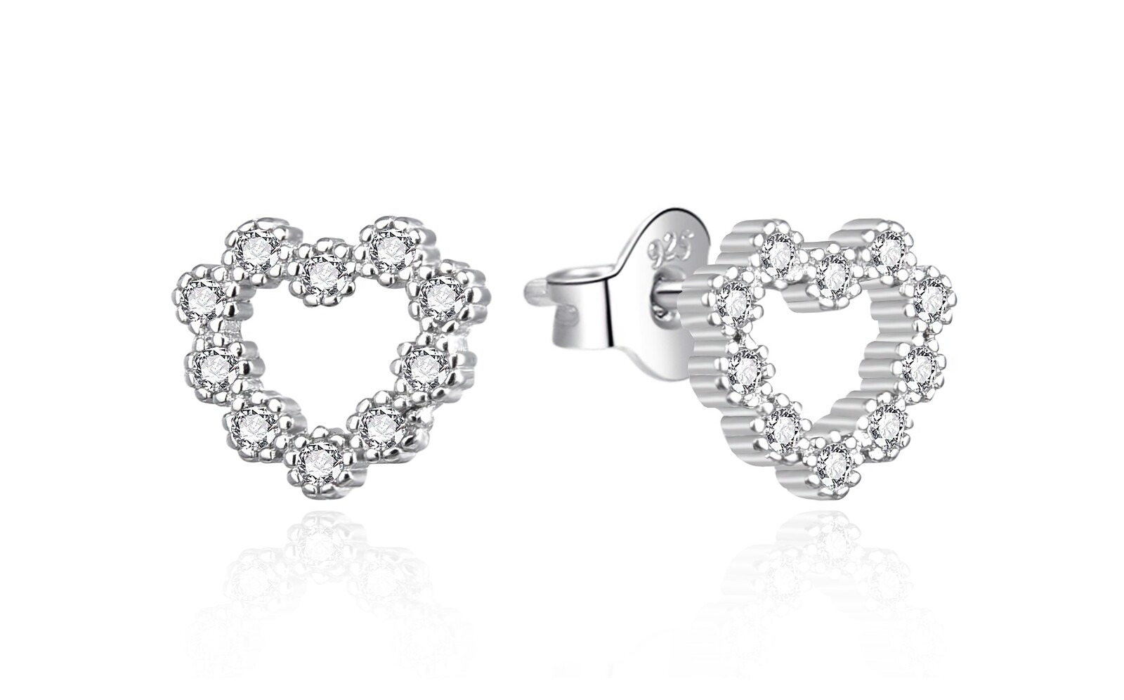 Agato Blyštivé stříbrné náušnice Srdíčka AGT-E206PW