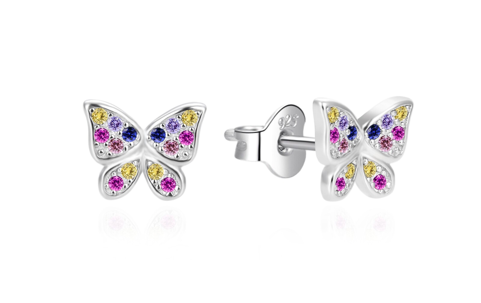 Agato Hravé stříbrné náušnice Motýlci AGT-E210PC