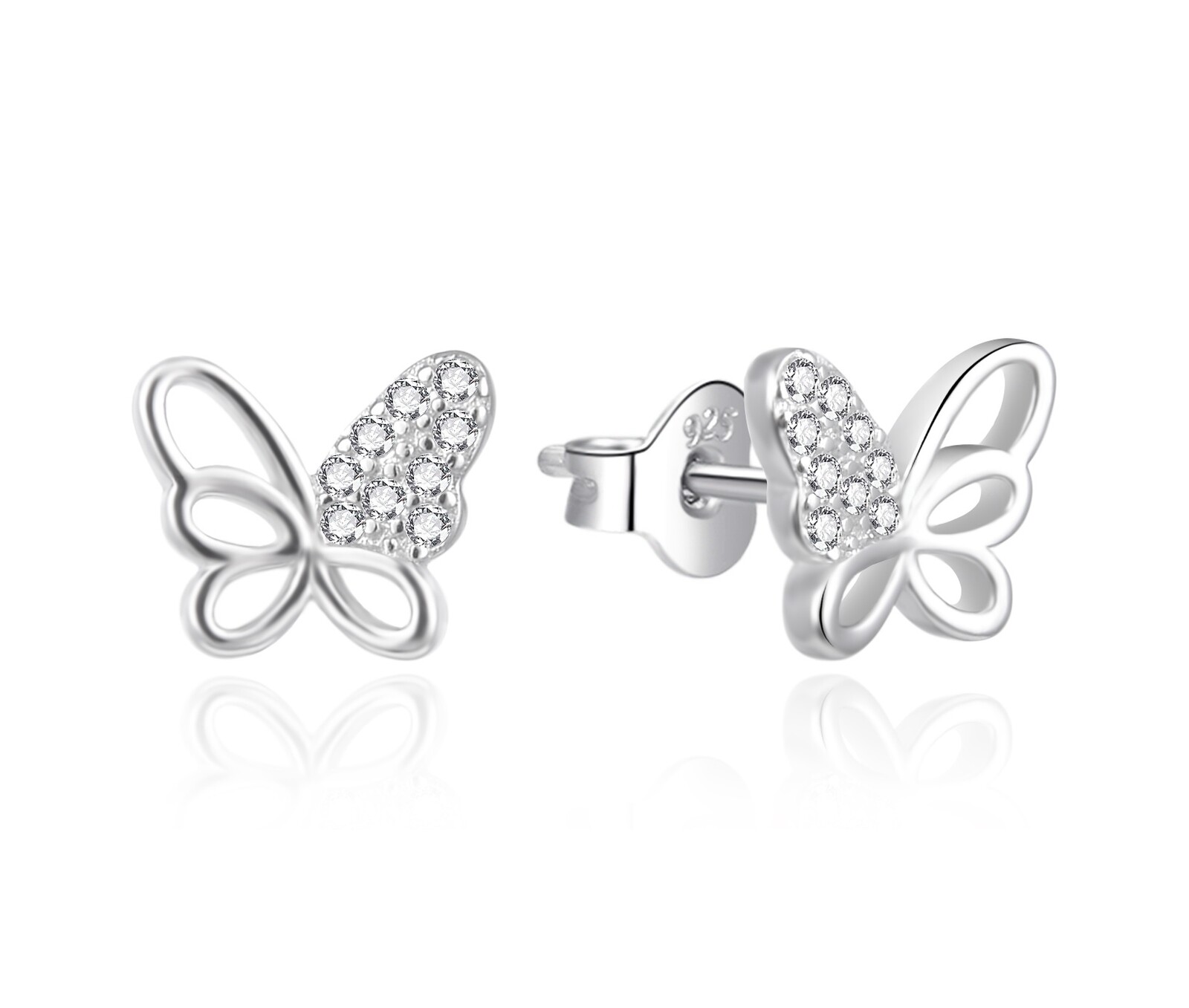 Agato Stříbrné motýlkové náušnice se zirkony AGT-E212PW