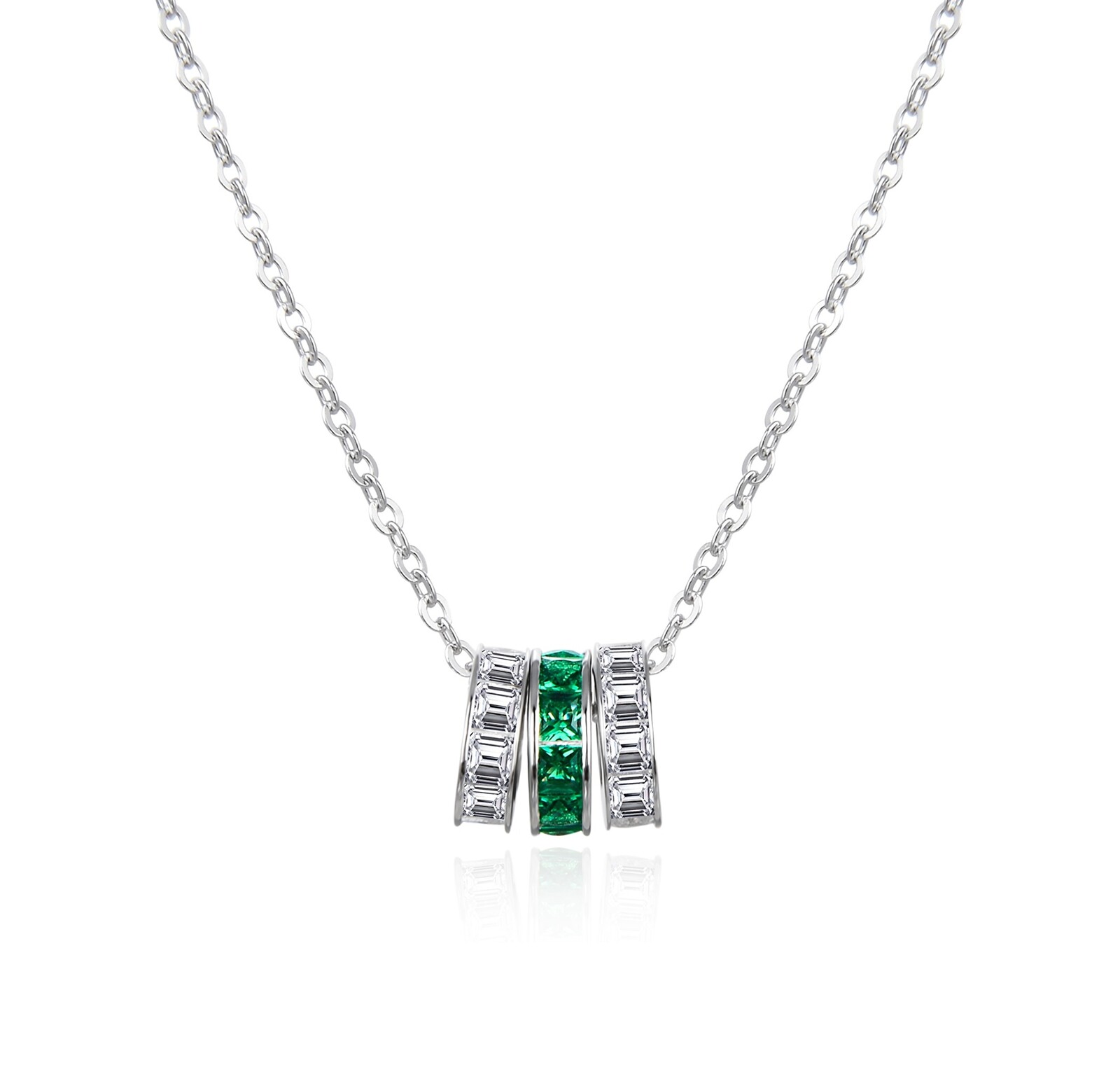 Agato Elegantní stříbrný náhrdelník se zirkony AGT-N039WGR