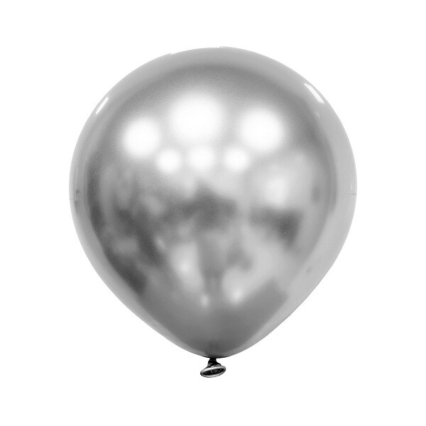 Balónky latexové chromové stříbrné 13 cm 100 ks
