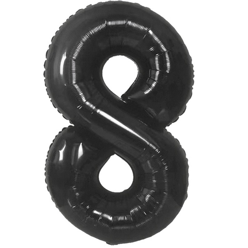 Balónek fóliový číslice 8 černá 85cm