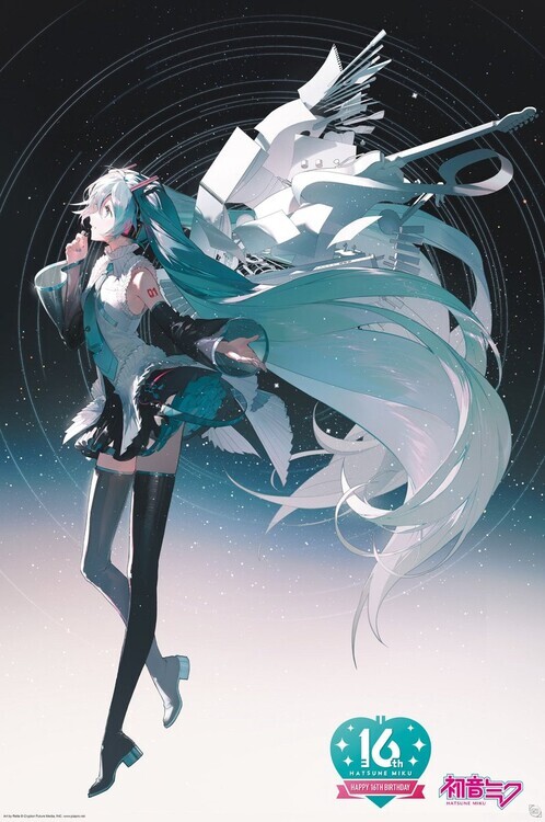 ABY STYLE Plakát, Obraz - Hatsune Miku - Happy 16th Birthday Miku, 61 × 91.5 cm