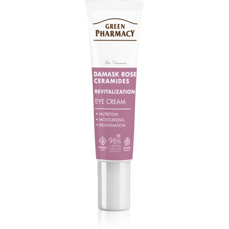 Green Pharmacy Damask Rose & Ceramides Eye Cream revitalizační oční krém 15 ml