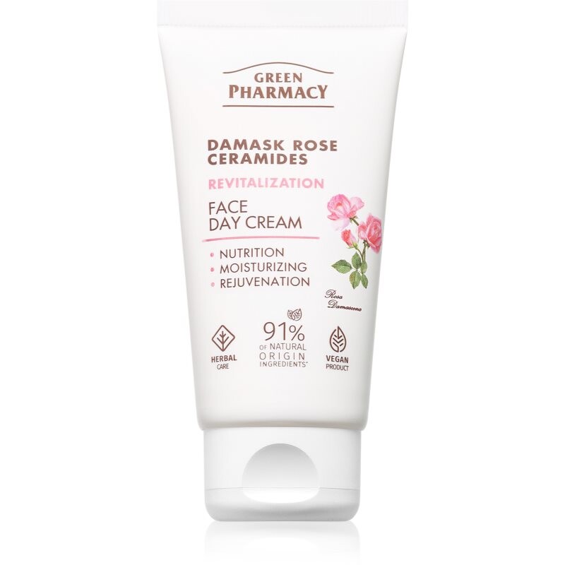 Green Pharmacy Damask Rose & Ceramides Face Cream denní krém na obličej s intenzivní výživou 50 ml