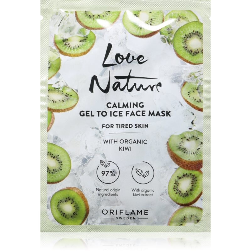 Oriflame Love Nature Gel To Ice Organic Kiwi zklidňující pleťová maska pro unavenou pleť 10 ml
