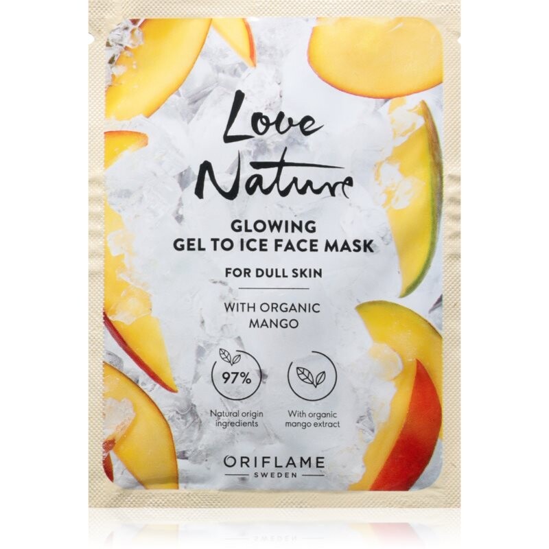 Oriflame Love Nature Gel To Ice Organic Mango rozjasňující pleťová maska 10 ml