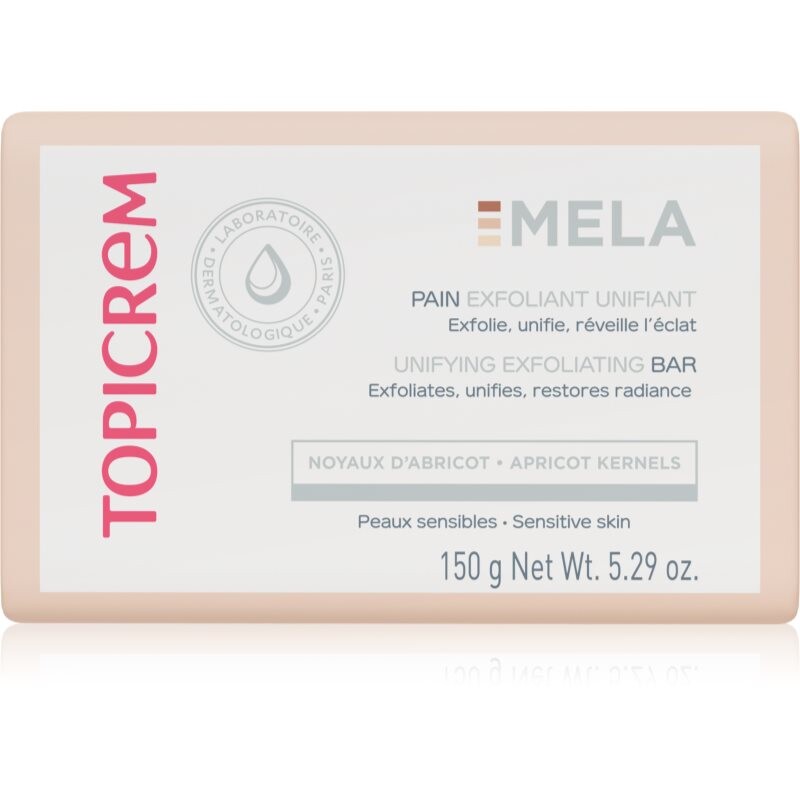 Topicrem MELA Unifying Exfoliating Bar čisticí mýdlo s exfoliačním účinkem na obličej a tělo 150 g
