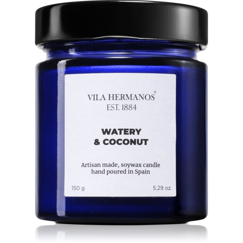 Vila Hermanos Apothecary Cobalt Blue Watery & Coconut vonná svíčka 150 g