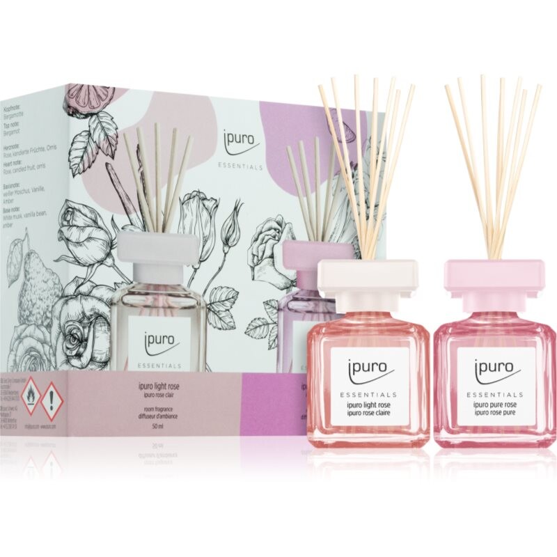 ipuro Essentials Light & Pure Rose dárková sada 2x50 ml
