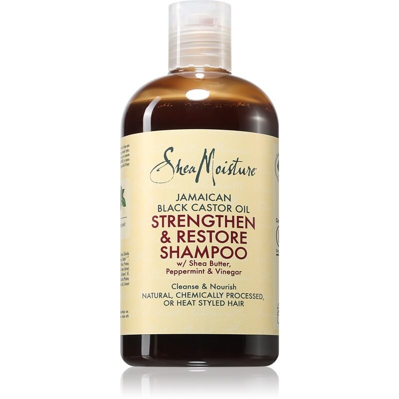 Shea Moisture Jamaican Black Castor Oil Strengthen & Restore čisticí šampon pro poškozené a barvené vlasy 384 ml