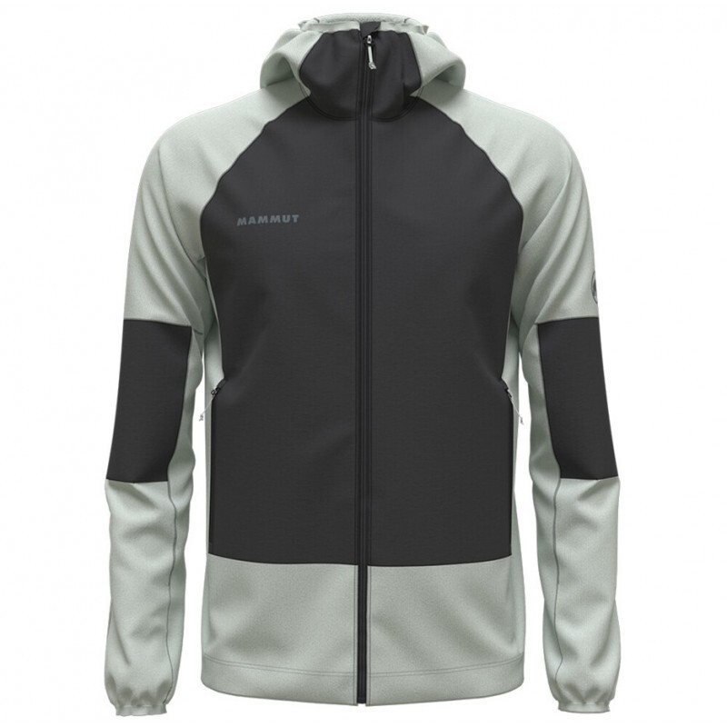 Mammut Pánská fleecová bunda Mammut Massone ML s kapucí Silver sage