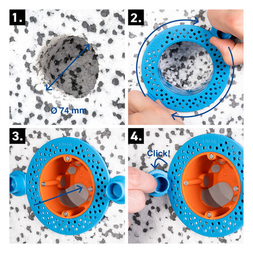 F-tronic TF SET instalační pouzdro do zateplení s přístrojovou krabicí ø68 o max hloubce 40mm