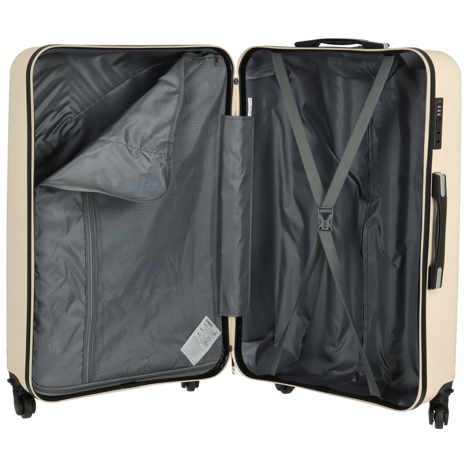 Cestovní plastový kufr Folker velikost L, krémový