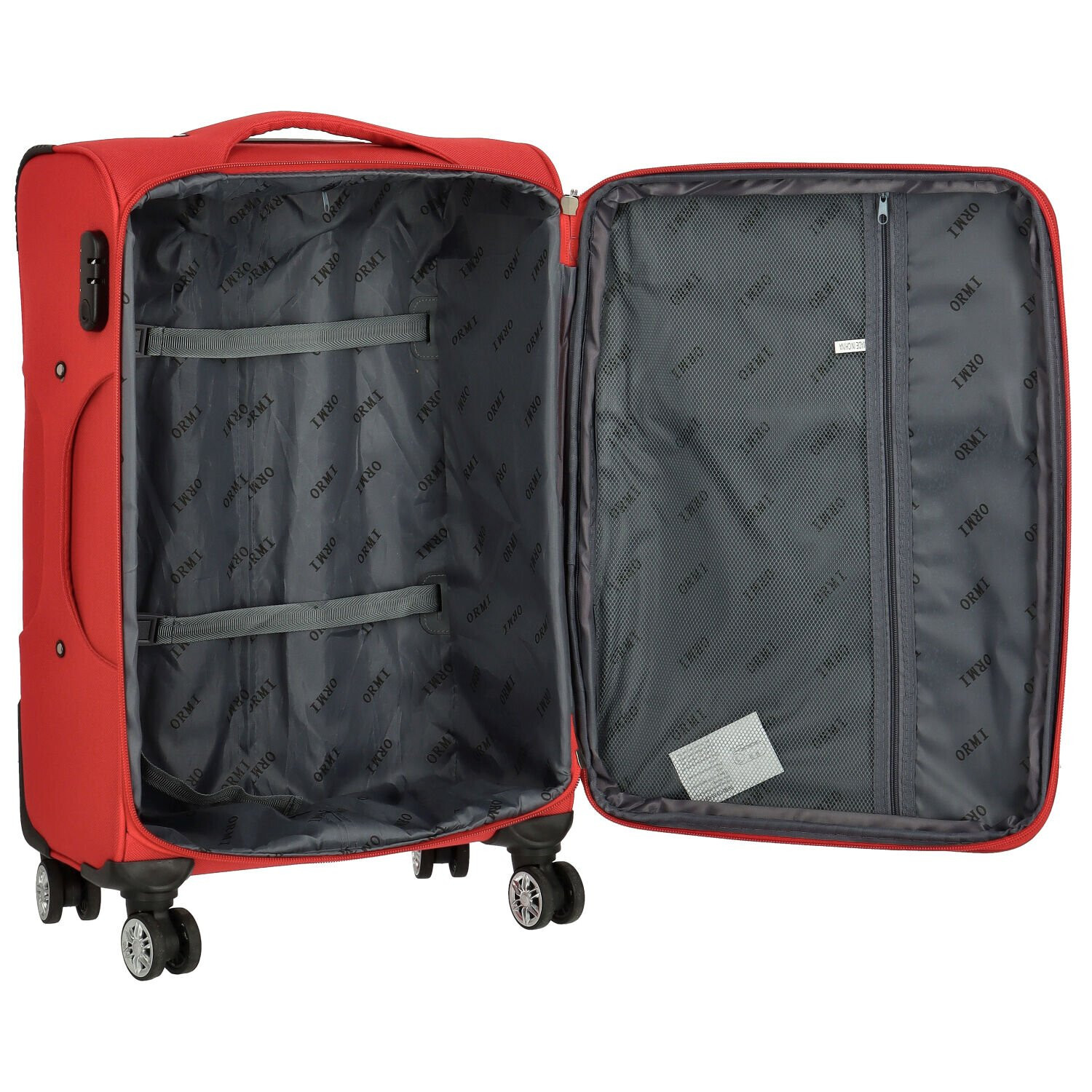 Cestovní látkový kufr Livius velikost SADA, červený