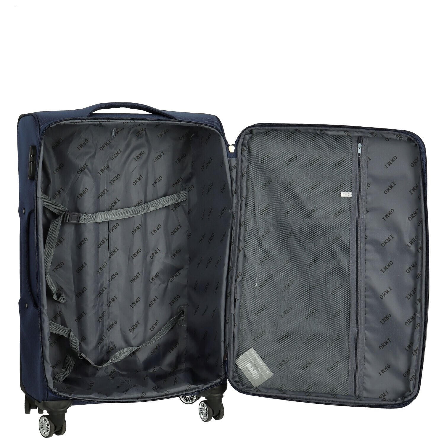 Cestovní látkový kufr Livius velikost M, tmavě modrý