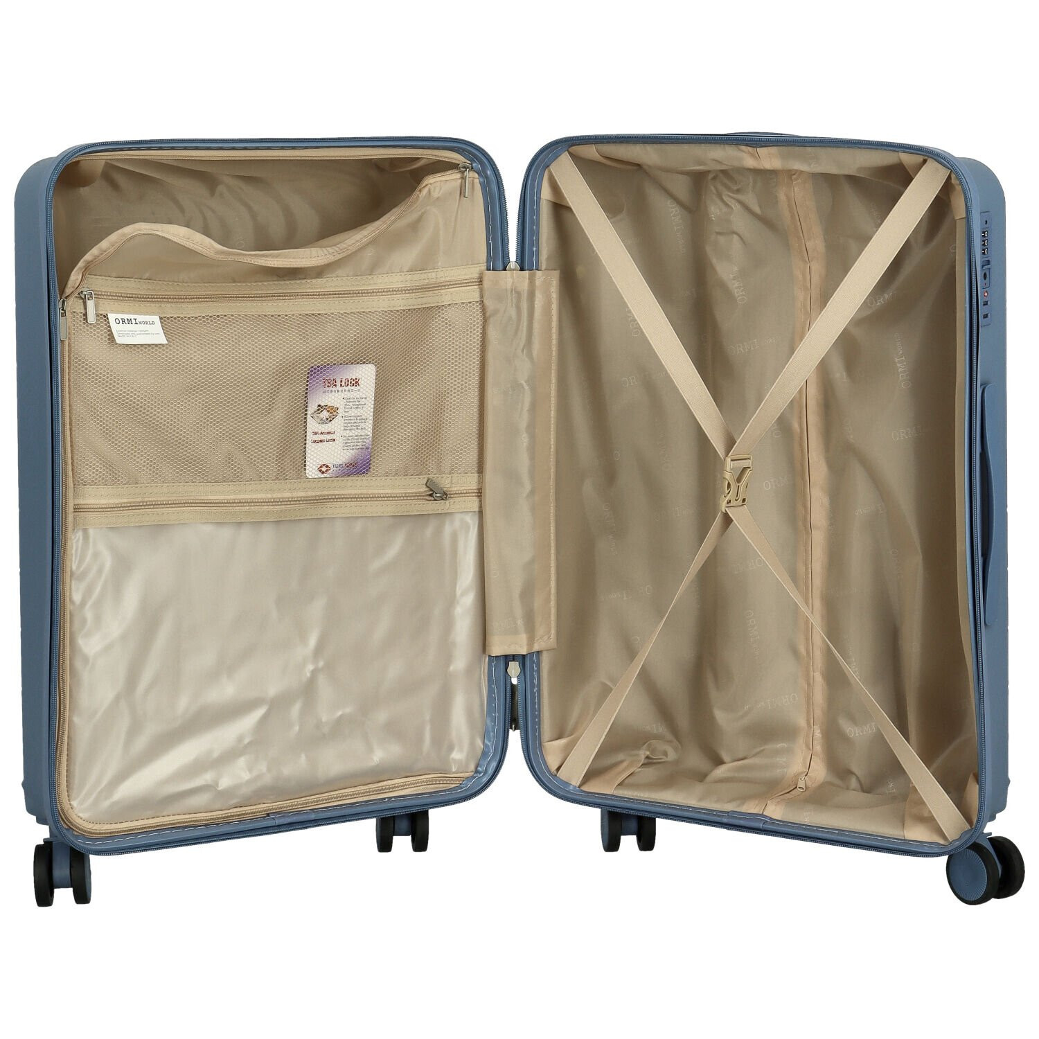 Cestovní plastový kufr Lamar velikost SADA, světle modrý