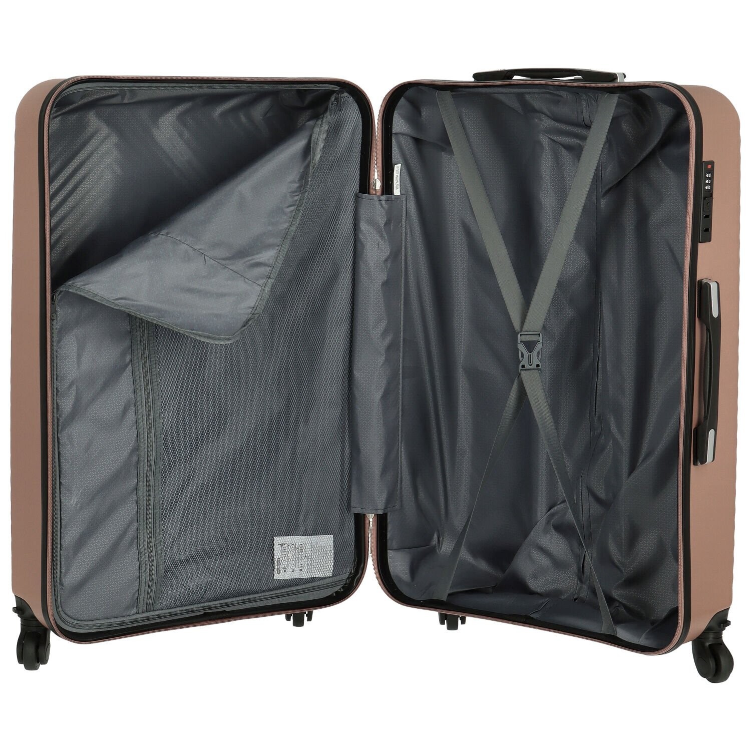 Cestovní plastový kufr Folker velikost M, růžový