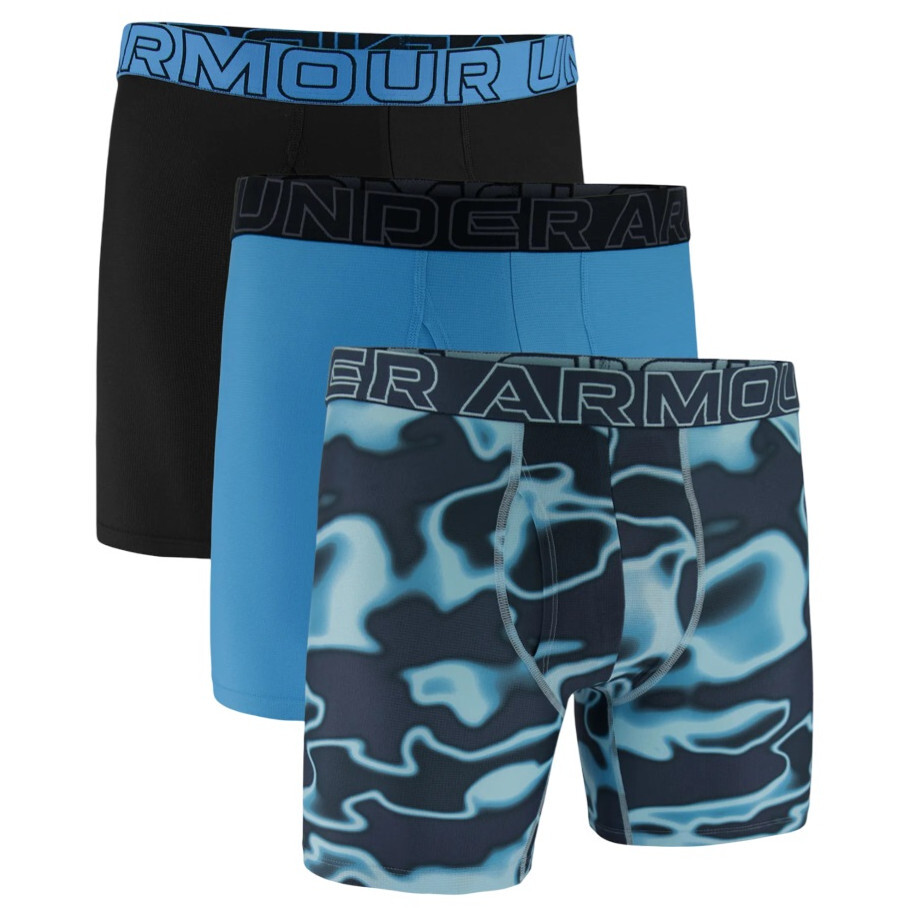Pánské boxerky Under Armour UA Performance Tech Mesh - Novelity 6in 3PK Velikost: S / Barva: modrá