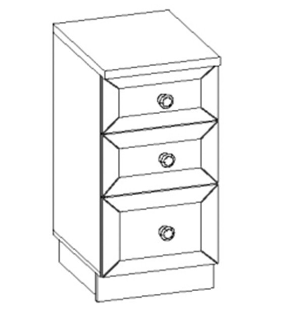 Dolní skříňka EDGAR D40 3S s pracovní deskou, krém DOPRODEJ