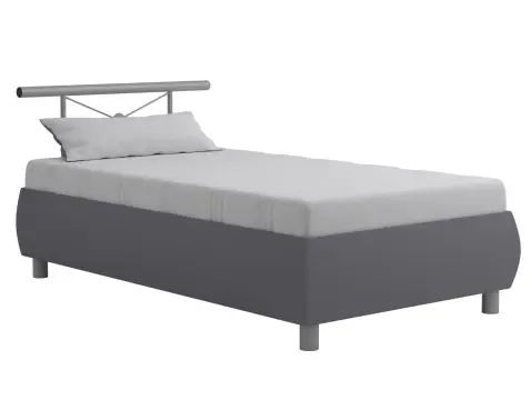 Postel s matrací Caribic 110x200 cm, světle šedá/šedá látka