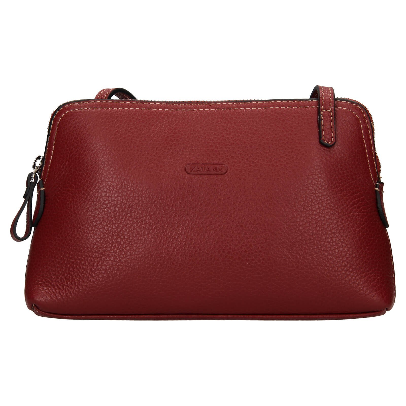 Kožená dámská crosbody kabelka Katana Mia - tmavě červená