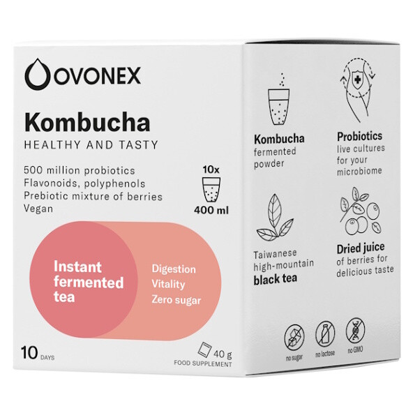 OVONEX Kombucha 10 x 4 g, poškozený obal
