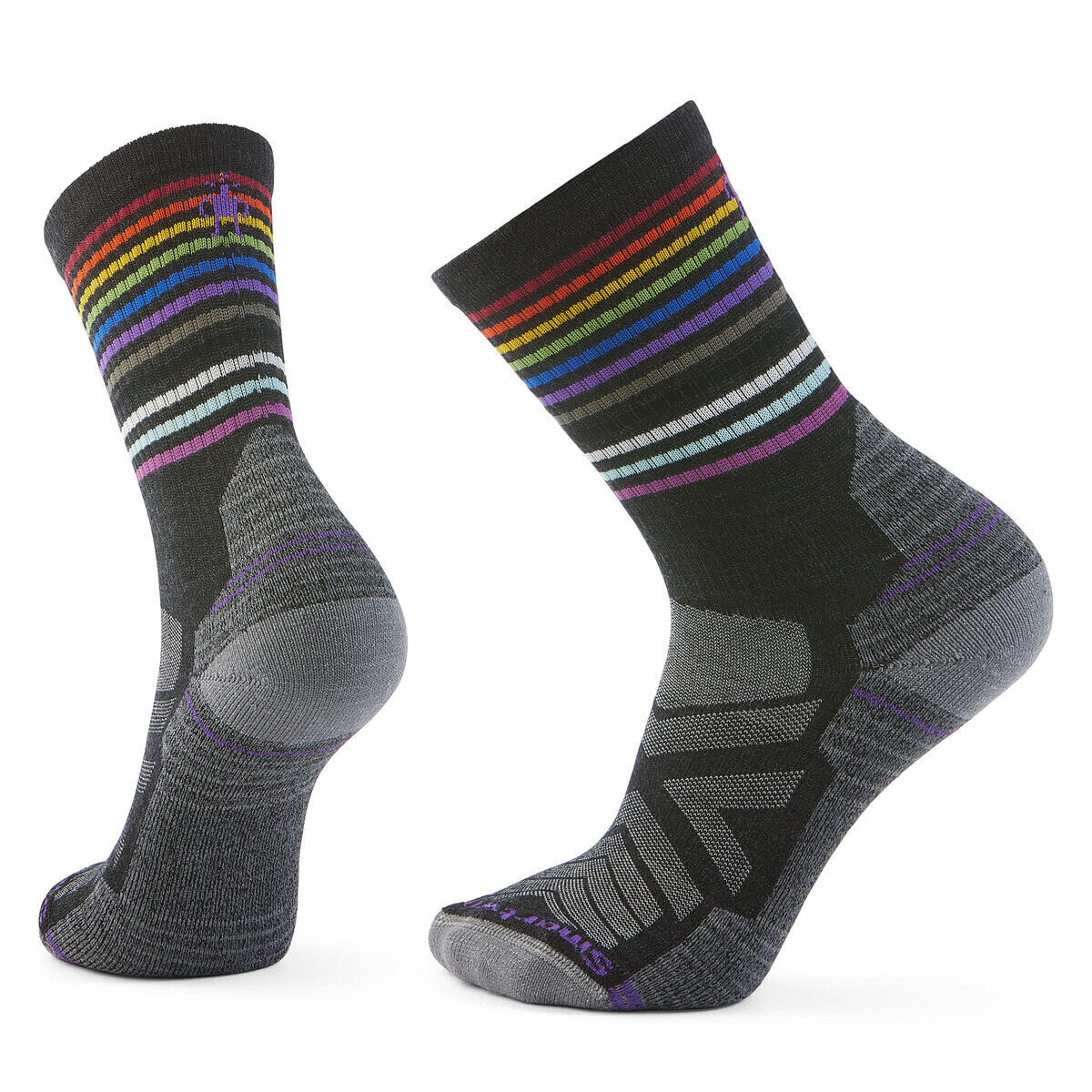 Smartwool HIKE LIGHT CUSHION PRIDE CREW SOCKS charcoal Velikost: L