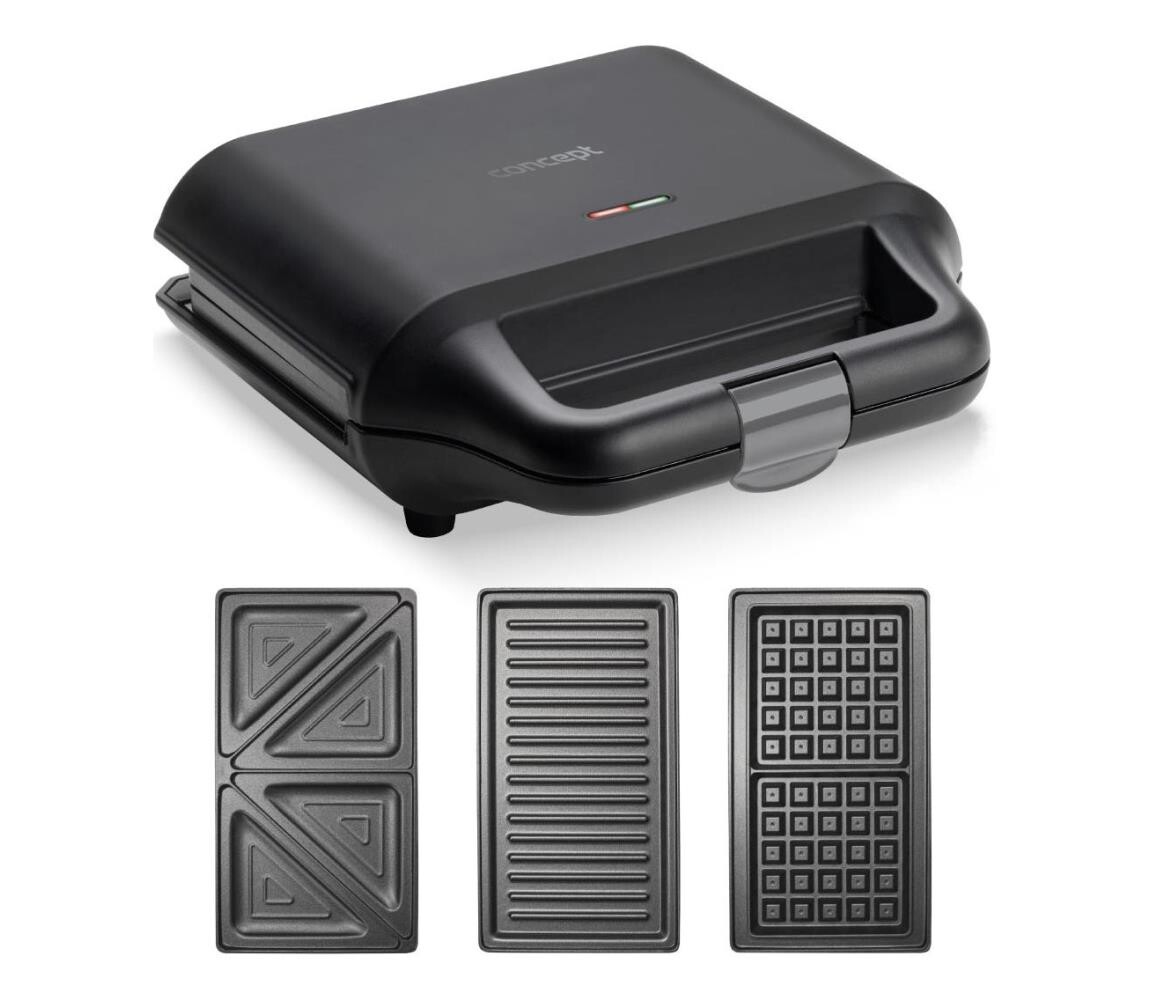 Concept Concept SV3054 - Toustovač 3v1 700W/230V černá